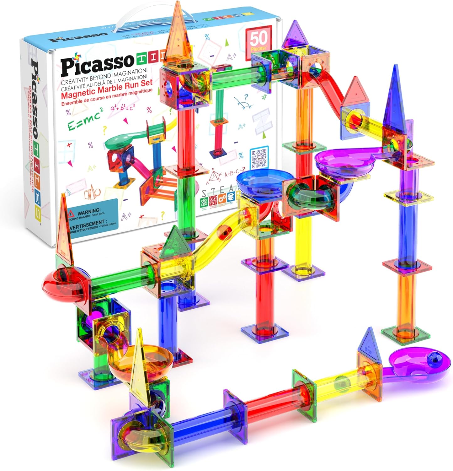 Picasso Tiles Magnetic Marble Run Set 50piezas